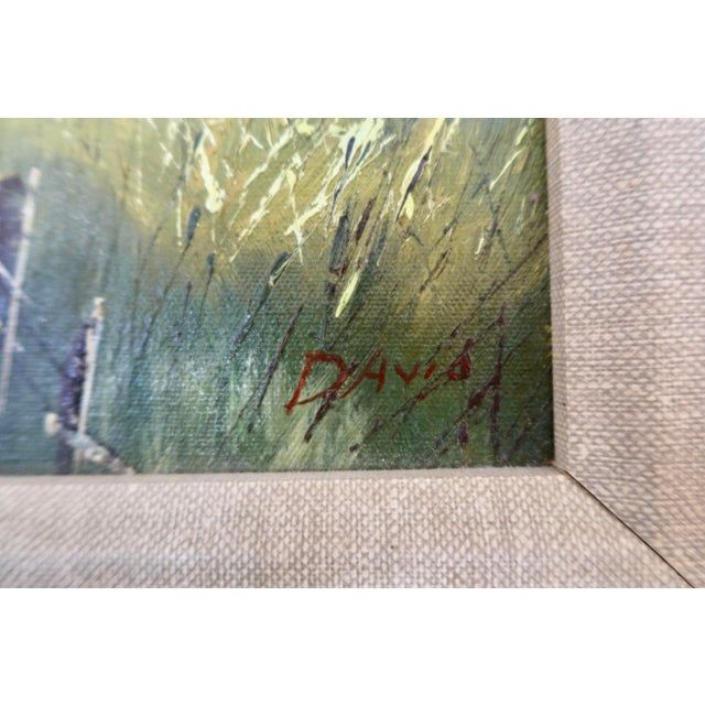 Vintage Original Barn Landscape Oil Painting, Signed and Framed For Sale - Image 4 of 4