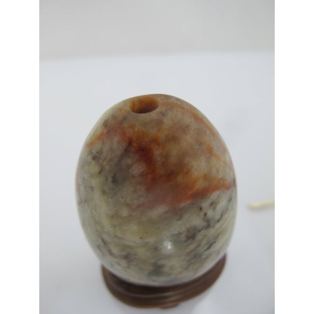 Chinese Pebble Form Russet Jasper Snuff Bottle on Carved Wood Stand For Sale In Portland, OR - Image 6 of 8