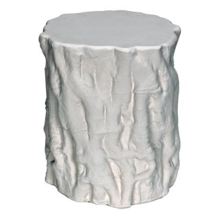 Damono Stool/Side Table, White Fiber Cement For Sale