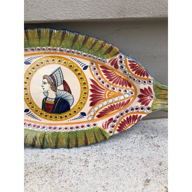 1930s Large French Faience Fish Platter Quimper Circa 1930 For Sale - Image 5 of 9