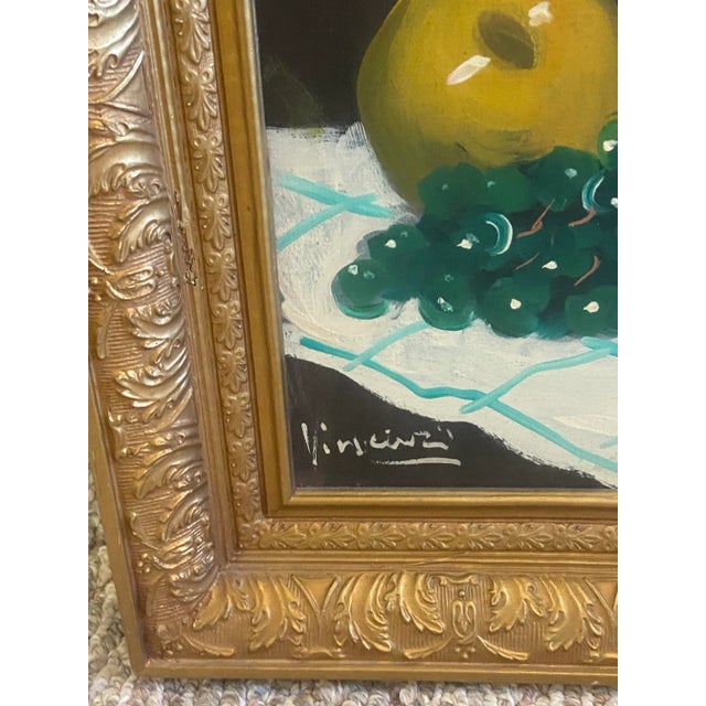 Mid Century Still Life Oil on Canvas Painting by Agostino Vincenzi For Sale - Image 10 of 10