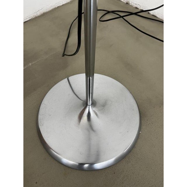 Space Age 2-Light Floor Lamp in Brushed Metal, Italy, 1960s For Sale - Image 3 of 11