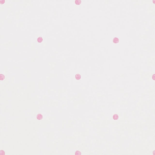 Sanderson Polka Wallpaper in Pink/Cream For Sale