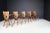 Brown French Modernist Dining Chairs in Stained Oak and Brass, 1960s, Set of 8 For Sale - Image 8 of 13