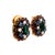 1950s Mid-Century Sapphire Diamond Enamel 14k Yellow Gold Earrings, A Pair For Sale - Image 4 of 5