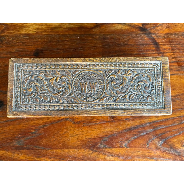 Wonderful late 19th Century Wheeler and Wilson Sewing Machine Accessory Box. It has a simple push clasp which is in good...