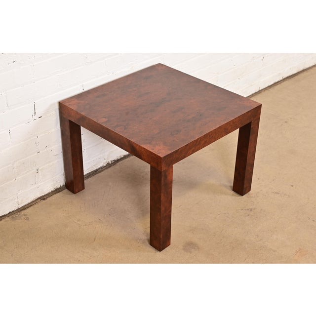 1960s Paul Evans for Directional Mid-Century Modern Burl Wood Parsons Side Table, 1960s For Sale - Image 5 of 11