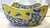 Vintage Chinoiserie Style Blue and Yellow Ceramic Handkerchief Bowl For Sale - Image 10 of 12