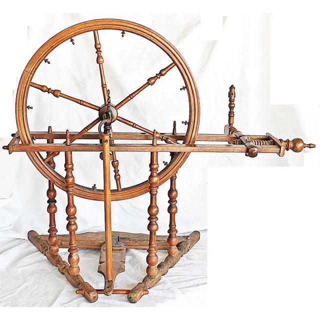Mid 19th Century French Miniature Spinning Wheel Chairish