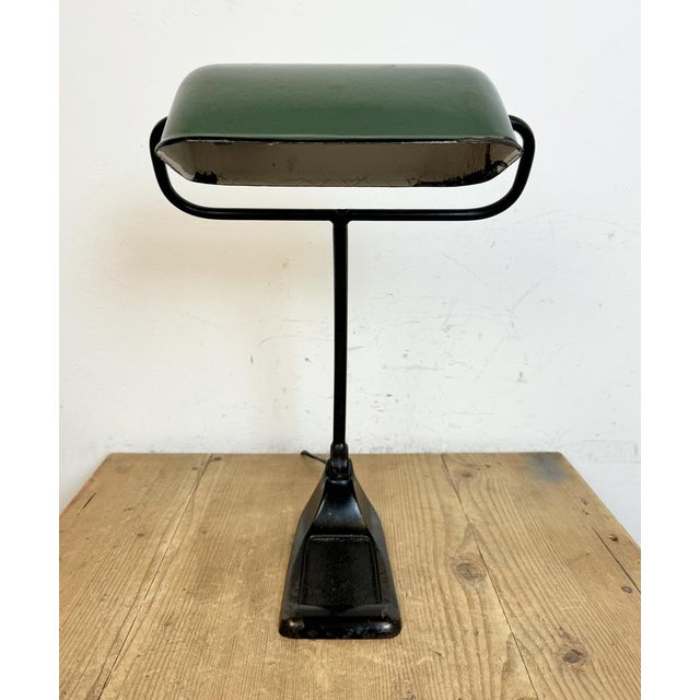 Green Enamel Bank Lamp from Bur, 1930s For Sale - Image 16 of 18