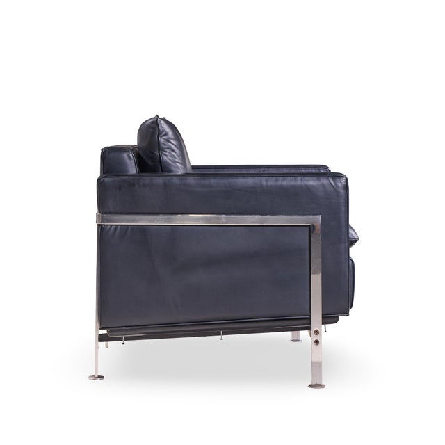 Robert Haussmann for De Sede Mid Century Black Leather Chairs - Pair For Sale - Image 11 of 12