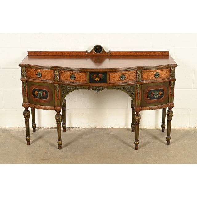 An exceptional French Regency Louis XVI style sideboard, buffet server, or bar cabinet In the manner of Berkey and Gay...