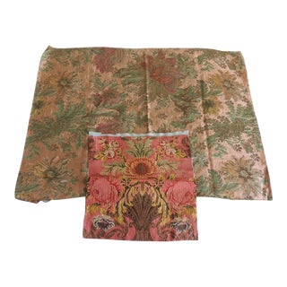 Floral French Brocade Textiles - Set of 2 For Sale