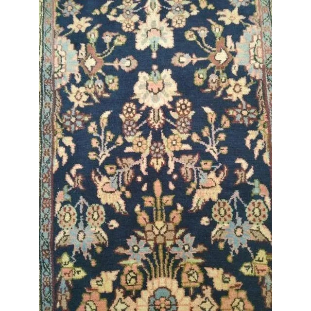 Wool pile genuine hand made vintage Persian Lillihan runner-