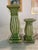 Ceramic Vintage Faux Bamboo Green Candle Holders - A Pair For Sale - Image 7 of 7