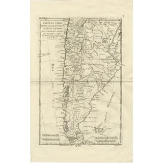 Chile from Peru to Cape Horn Enlightenment Map by Rigobert Bonne, 1780s For Sale