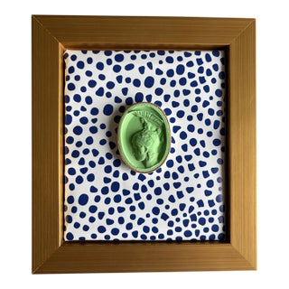 2025 Marin Montagut Parisian Large Green Intaglio Plaster Grand Tour Replica, Framed For Sale