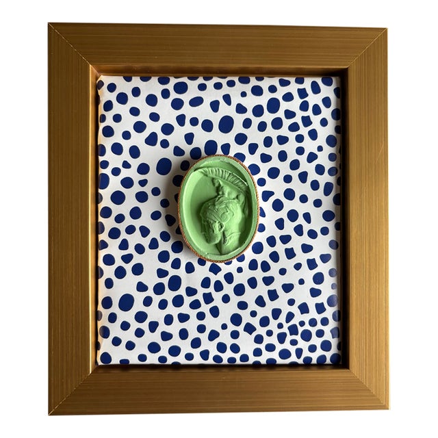 2025 Marin Montagut Parisian Large Green Intaglio Plaster Grand Tour Replica, Framed For Sale
