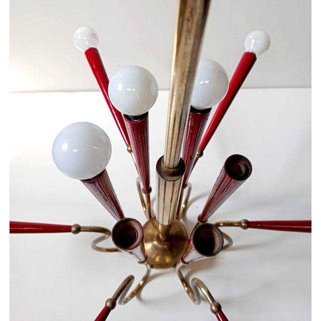 Italian Chandelier in the Manner of Arredoluce, 1950s For Sale - Image 6 of 9