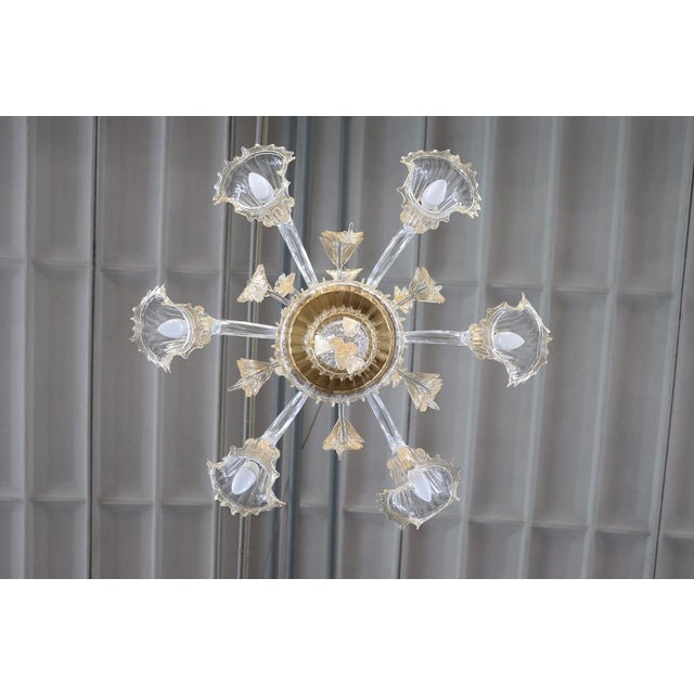 Gold Late 20th Century Transparent Murano Glass Chandelier by La Murrina For Sale - Image 8 of 15