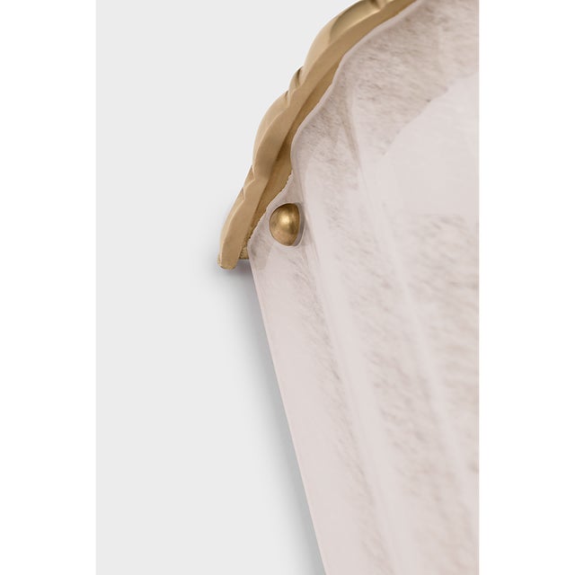 AERIN for Visual Comfort Signature Rosehill 20" Linear Sconce in Hand-Rubbed Antique Brass with White Strie Glass For Sale In Houston - Image 6 of 10