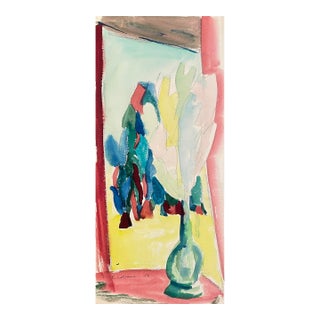1956 Robert Colborne Flowers and Vase Still Life Painting For Sale