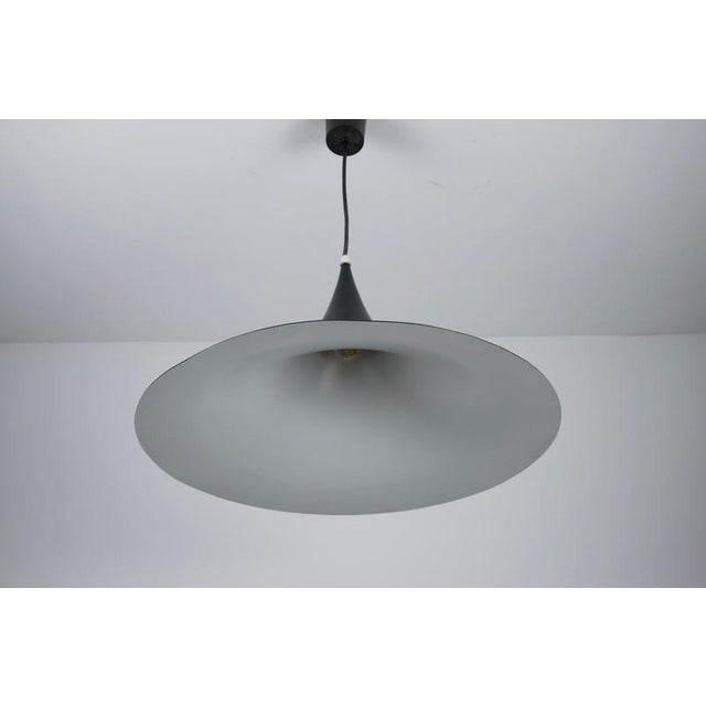Black Round Pendant Lamp from Fog & Mørup, 1970s For Sale - Image 9 of 10
