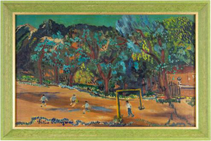 Sirio Pellegrini, Football Match, Oil Painting, 1970s