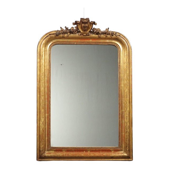 Carved and Gilded Wooden Mirror, Italy, 19th Century For Sale