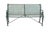 Hannecke Company (Wisconsin) Green Painted Garden Bench. Bench features elegant hand-forged iron construction with scroll...