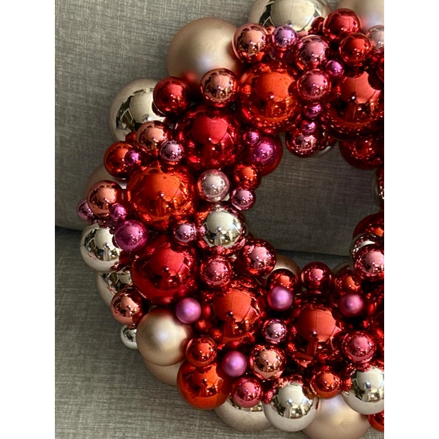 Valentine’s Day Vintage Glass Ornament Wreath For Sale - Image 9 of 12