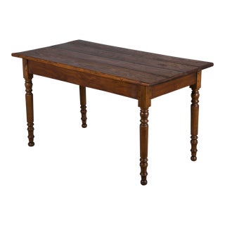 Antique Country French Provincial Mixed Wood Farmhouse Table For Sale