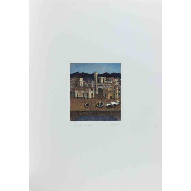 Etching realized in 1990s. Hand colored. Hand signed in pencil. Not numbered. Excellent condition. This piece is...