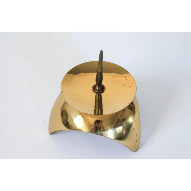 Mid-Century Modern Mid-Century Brass Candle Holder For Sale - Image 3 of 6