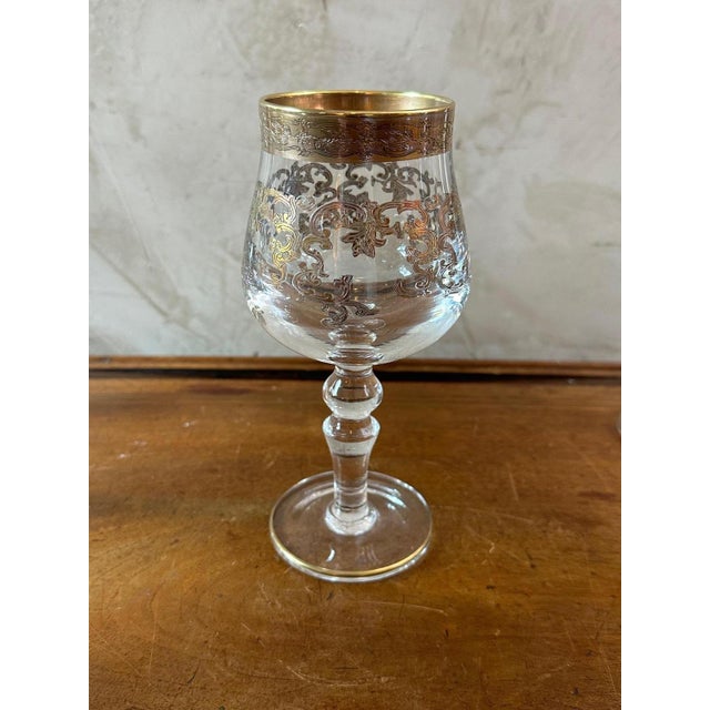 Glass Crystal Glasses, 1950, Set of 6 For Sale - Image 7 of 14
