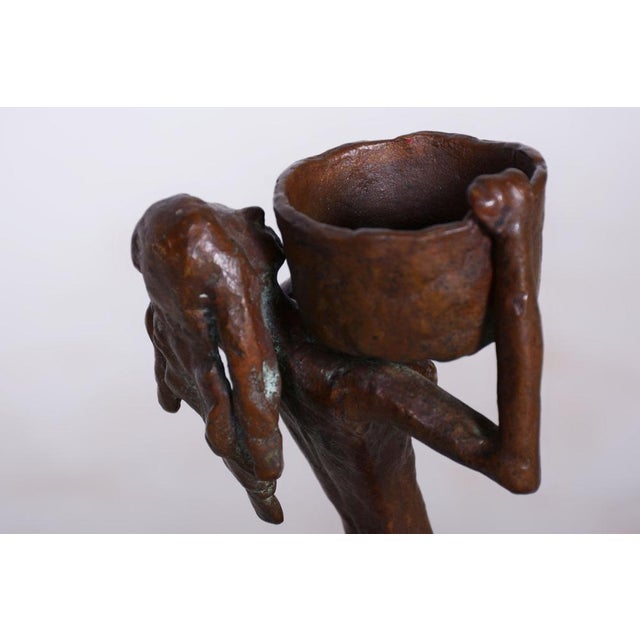 Art Deco Bronze Sculpture of Girl with a Bucket, Czech, 1930s For Sale - Image 6 of 9