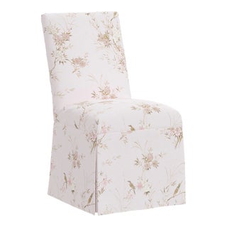Rachel Ashwell x Cloth & Co Slipcover Dining Chair in Pink Bird Chinoiserie For Sale