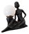 Art Deco Table Lamp with Female Sculpture and Opaline Globe, 1950s For Sale