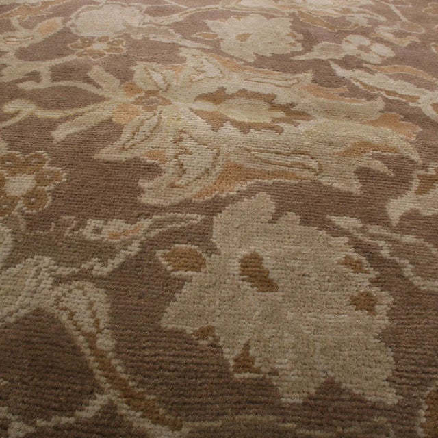 Vintage Mid-Century Sultanabad Beige-Brown Wool Persian Rug For Sale In New York - Image 6 of 7