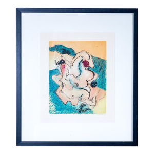Rare Signed 1973 Dorothea Tanning Surrealist Color Etching en Chair Et en or Limited Edition 6/100