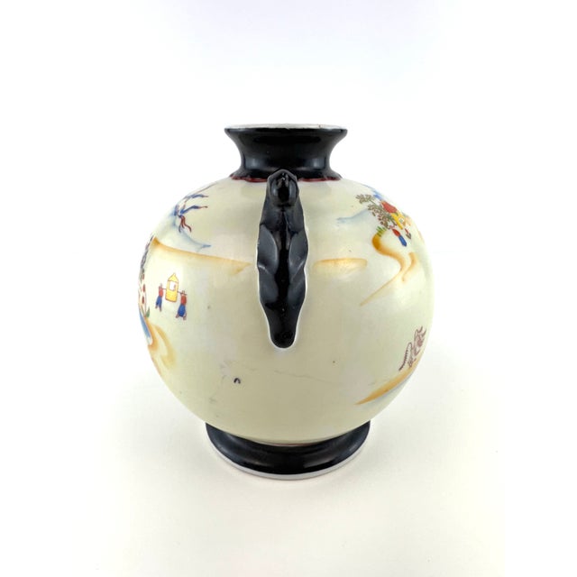 Vintage Goldcastle Chikusa Hand-Painted Japanese Porcelain Landscape Vase For Sale In Little Rock - Image 6 of 12