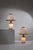 F. Fabbian table lamps, made in italy in 1970s. Rare pair of table lamps with cream colored murano glass decorated with...