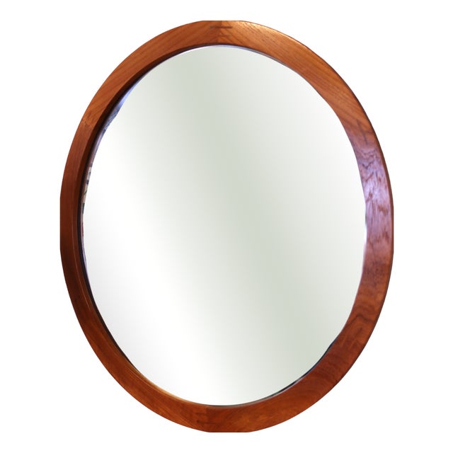 Vintage Danish 280 Round Mirror in Teak by Aksel Kjersgaard for Aksel Kjersgaard, 1960s For Sale