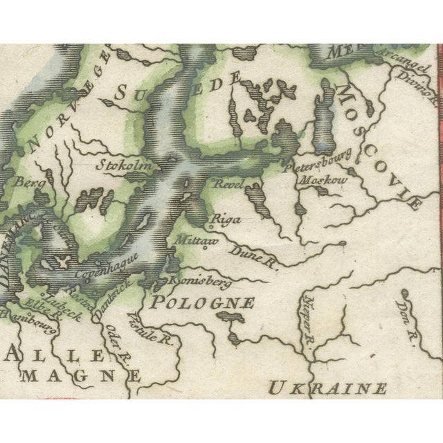 Paper Antique Miniature Map of Scandinavia & the Baltic Sea, Northern Navigation, 1732 For Sale - Image 7 of 10