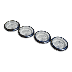 1980s Leonard Style Italy Silverplate & Crystal Wine Glass Coasters- Set of 4