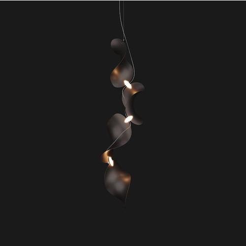 Dune 4 Vertical Line Chandelier in Silver Anodized Aluminum by Moss Objects For Sale - Image 4 of 17