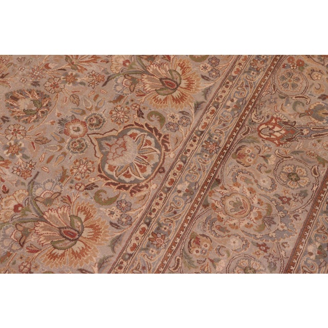 1990s Shabby Chic Floral 1990's Pak-Persian Gray/Gray Wool Rug - 9'1'' X 12'3'' For Sale - Image 5 of 9