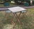 Metal Mid-Century Distressed Painted Iron Garden Table and Chairs, Set of 3 For Sale - Image 7 of 17