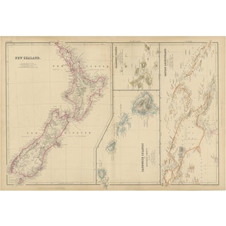 Antique Map in Paper, 1860 For Sale