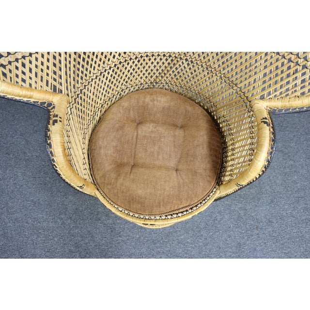 Mid Century Wicker Peacock Chair For Sale - Image 4 of 8